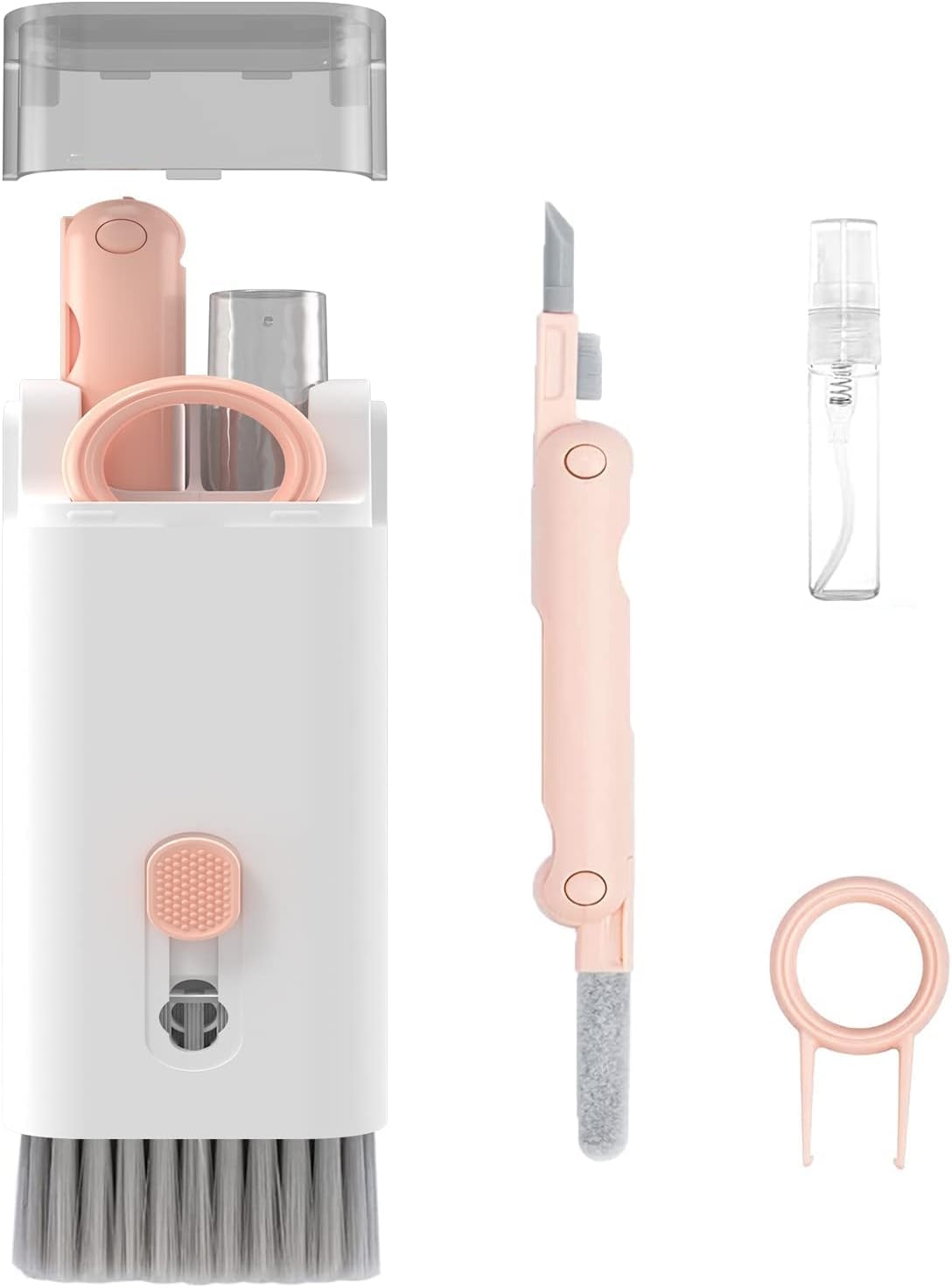 7 in 1 Cleaning Brush / For Cleaning Keyboard + Headset + Screen / Pink
