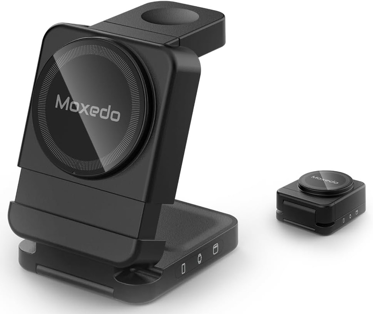 Moxedo Foldable Stand & Charger / Charges Phone + Watch + AirPods / Supports MagSafe
