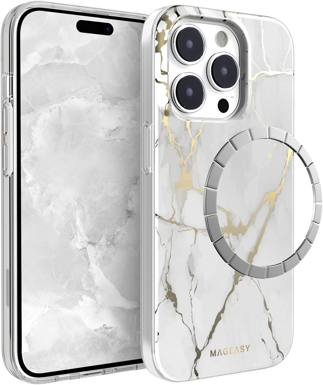 MagEasy MARBLE M Double Layer MagSafe Case / for iPhone 14 Pro / White