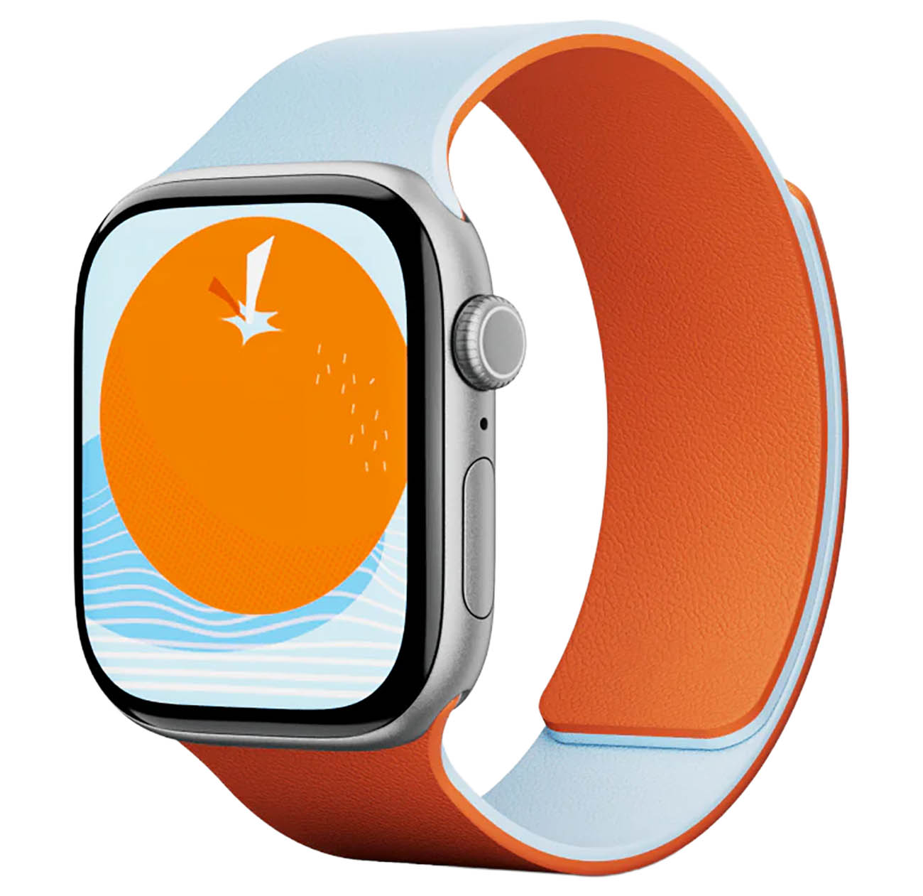 Moft Snap Apple Watch Band / 40 / 41 / 42 / Magnetic / Silicone / Reversible / Orange & Blue