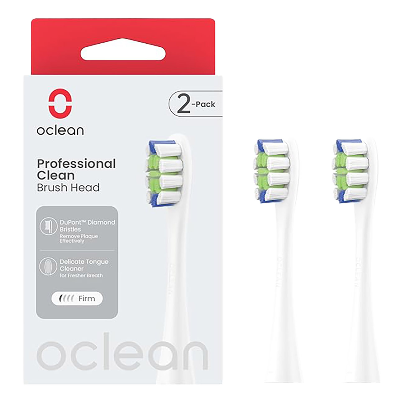 Replacement Brush Heads for Oclean Electric Toothbrush / Pack of 2 / White