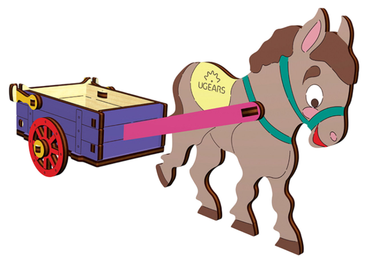 Ugears Kids Coloring Model / Wooden Pieces / Beautiful 3D Design / Donkey