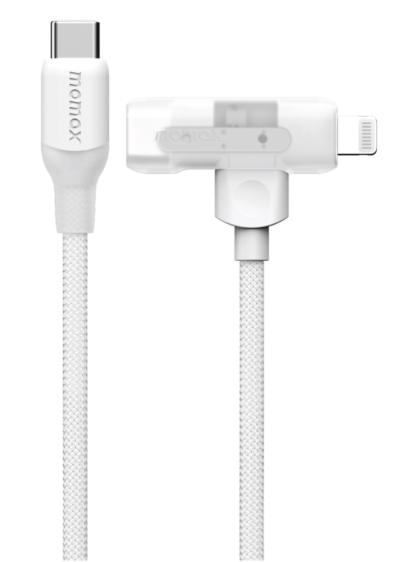 Momax Cable Type-C to Type-C & Lightning / 1.5 Meters / White