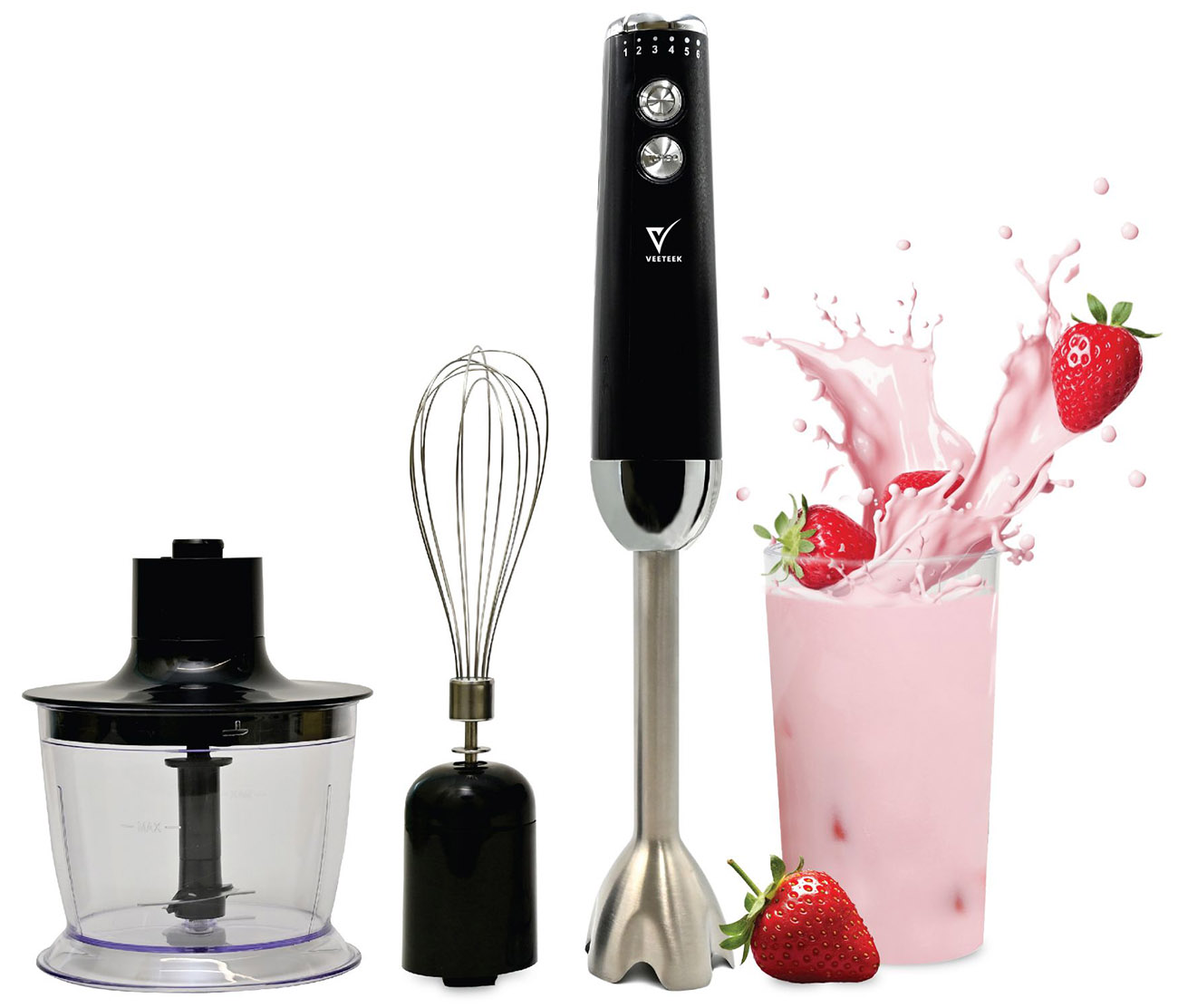 Veeteek Hand Blender / 1000W Power / Includes Various Attachments