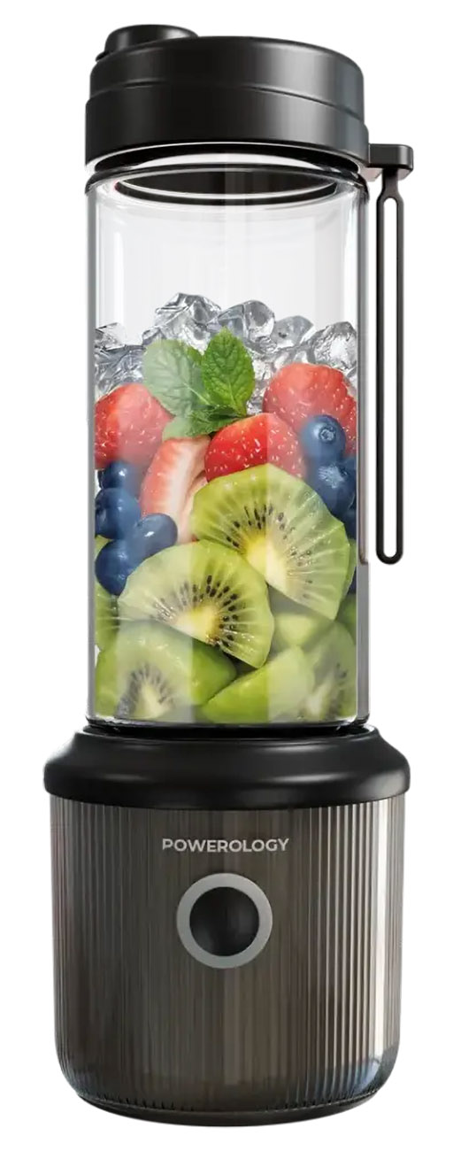 Powerology Portable Blender / Battery Operated / 450ml Capacity / Black