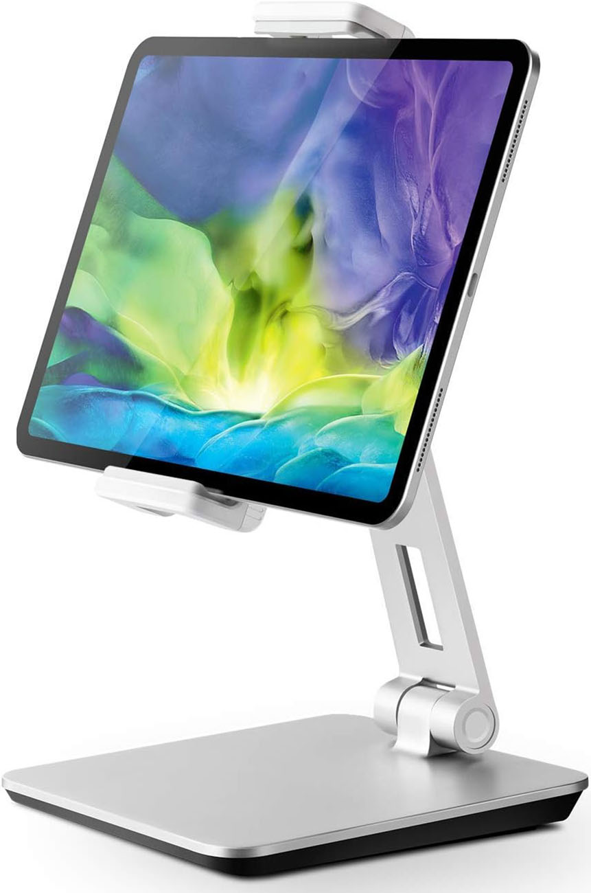 Desktop Stand for Mounting Phones & Tablets / Portrait & Landscape / Up to 13 inches / Silver