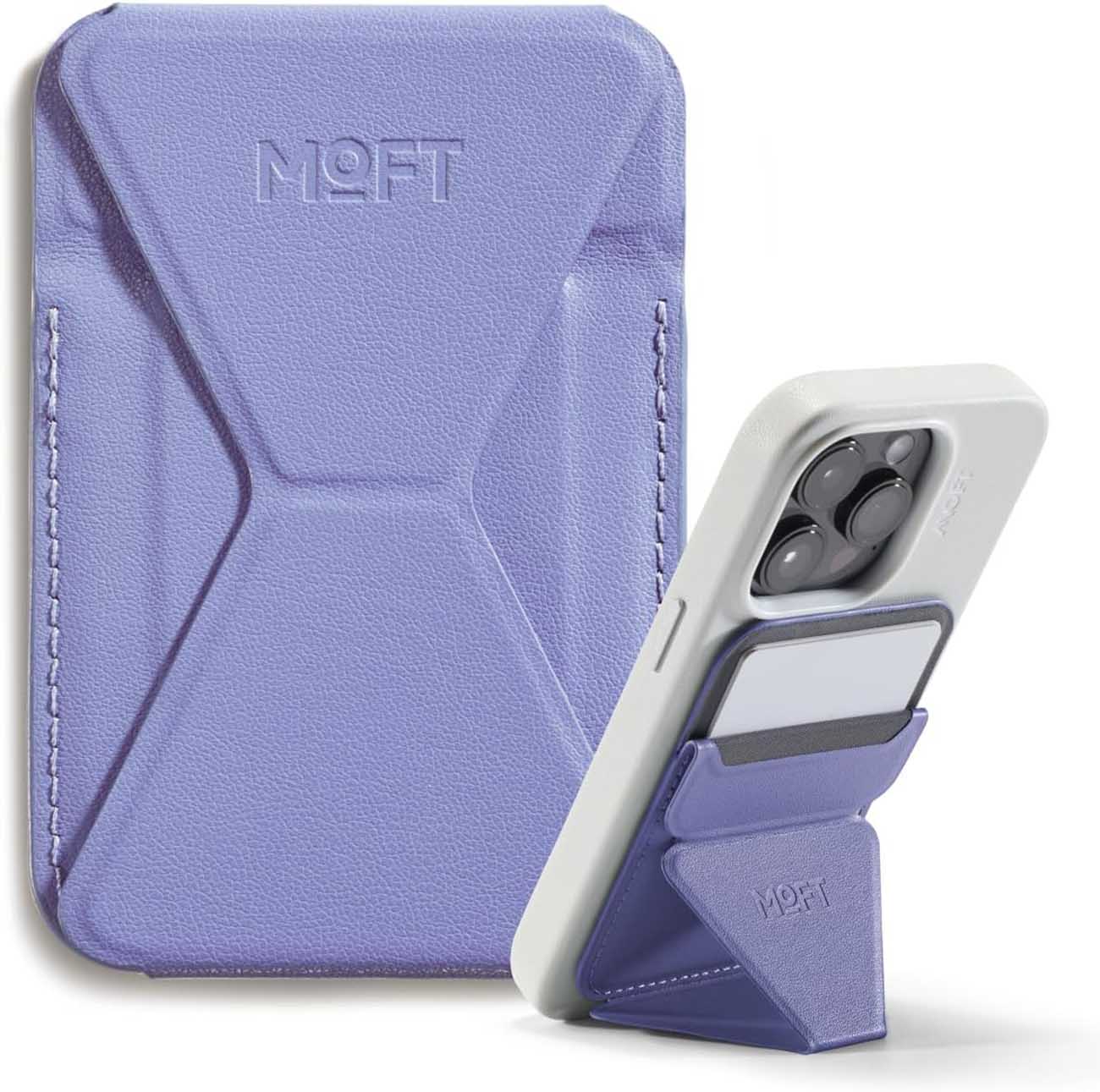 MOFT Mobile Magnetic Stand / Built-in Wallet / Supports MagSafe / Lavender