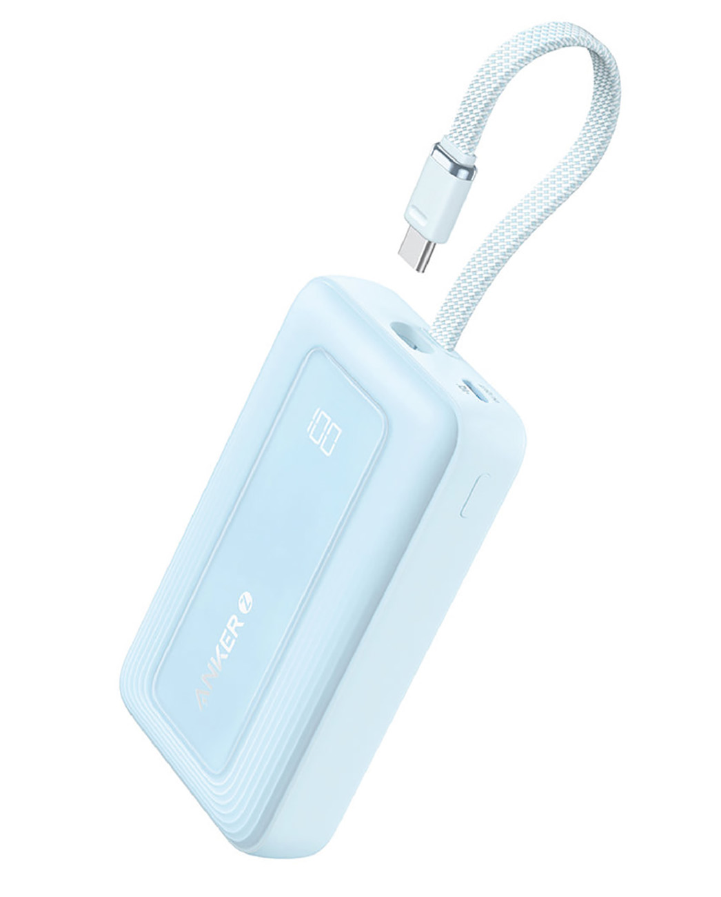Anker Zolo 10,000mAh Power Bank / Type-C & USB Ports / Built-in Type-C Cable / 30W Power / Blue