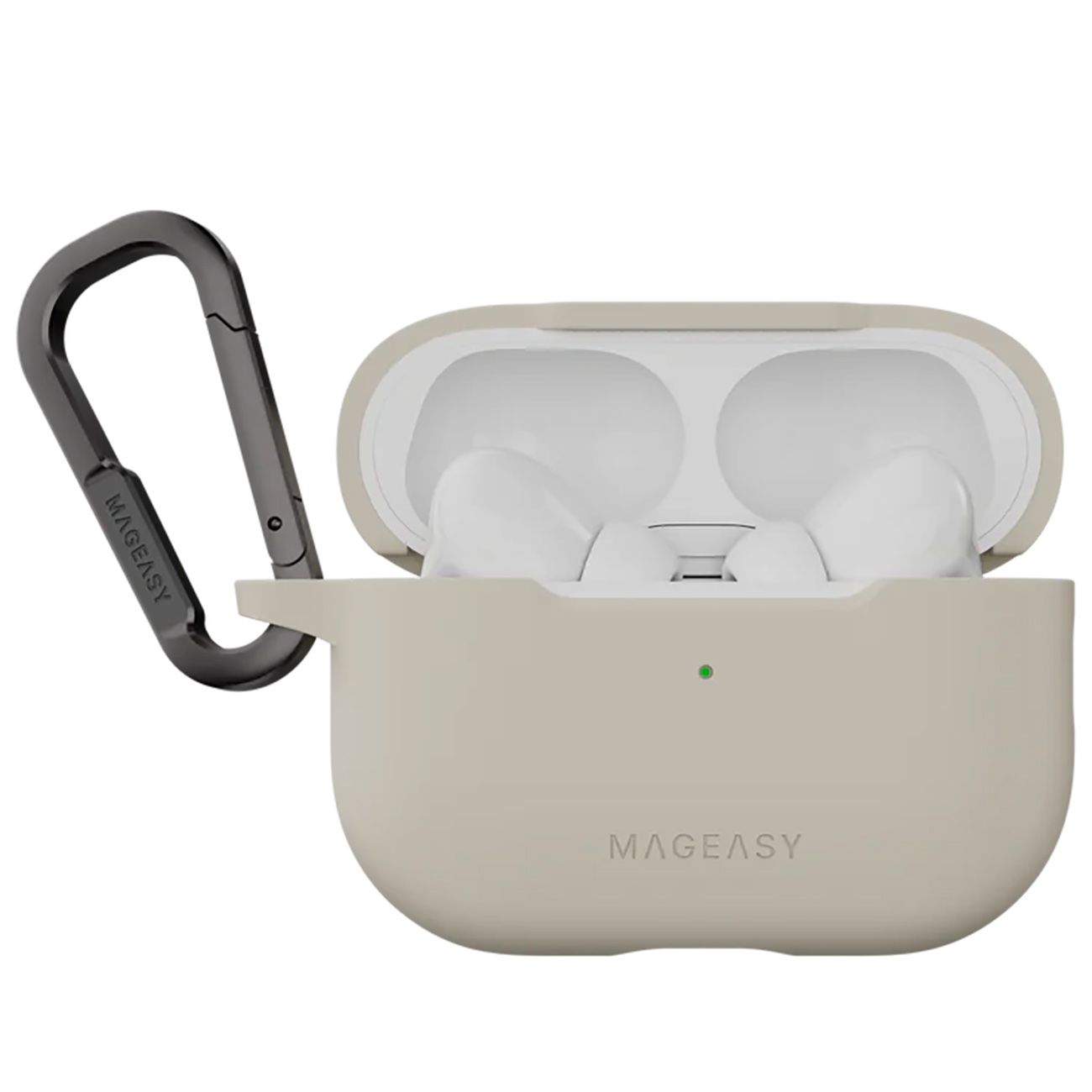 Mageasy Case for Apple AirPods Pro 1 & 2 / Elegant Design / Drop Protection / Starlight White